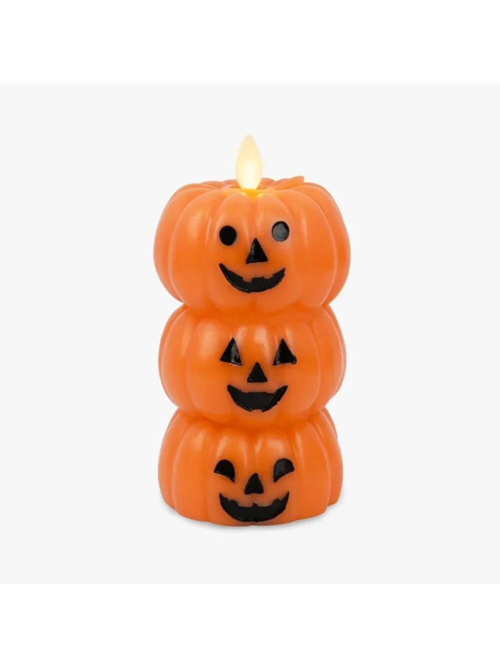 Flameless Jack-o-Lantern Pumpkins Candle - Real Wax, Moving Flame, LED Decor